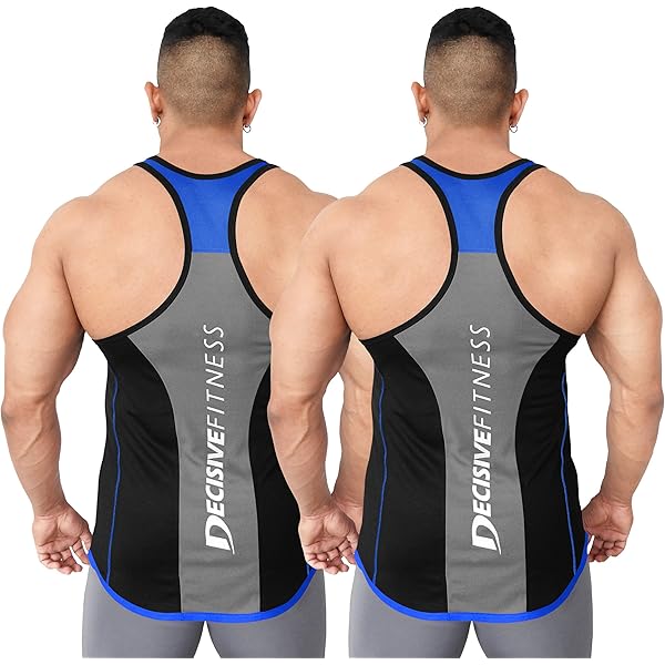 Buy DECISIVE® Fitness Designer Gym Stringer Vest, Gym Vest, Racer